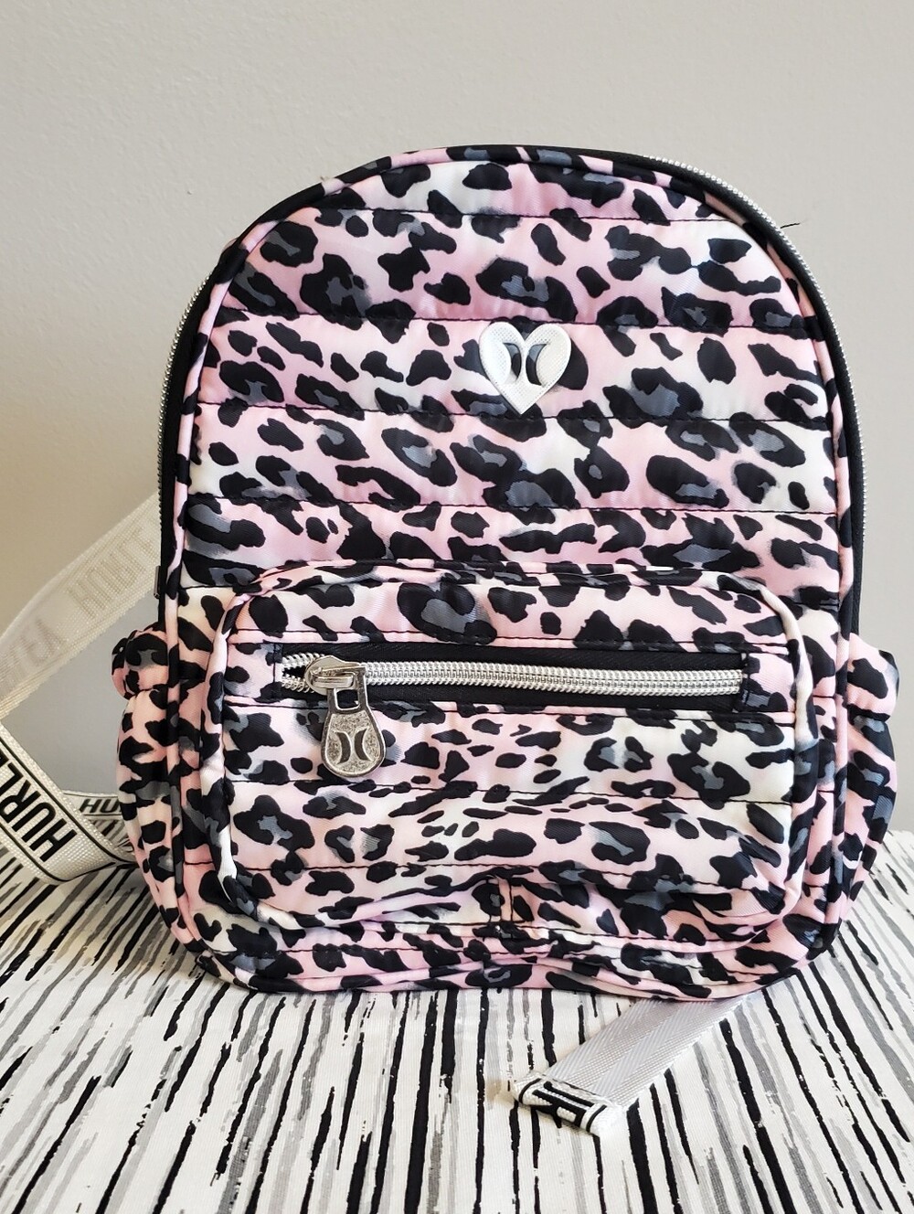 Hurley Pink Leopard Print Mini Backpack